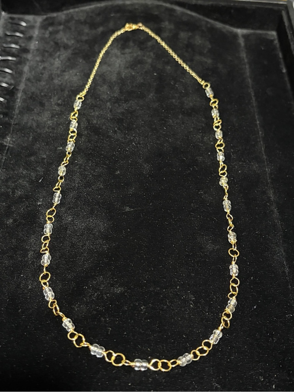 Gold-Tone Crystal Bead Necklace - Woman Jewelry
